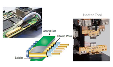 Coaxial cable grand bar to wiring reflowsoldering
